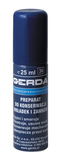 Preparat do konserwacji zamków i wkładek GERDA - 25ml