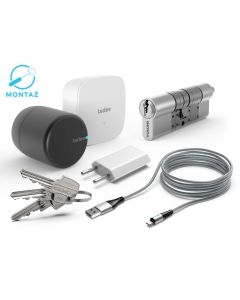 Zamek inteligentny- zestaw tedee PRO z montażem (grafitowy)