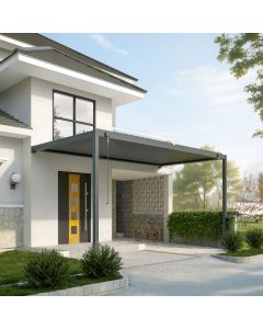 Pergola GERDA ANTRACYT z montażem do ściany (2 słupki) 4 m szerokości (przy ścianie) i 3 m głębokości