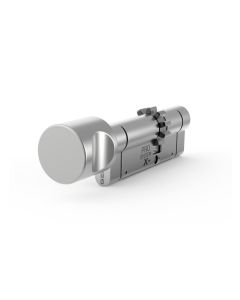 Wkładka profilowa GERDA PRO SYSTEM X+ ZG45/30 z zębatką i pokrętłem po stronie 45mm, nikiel satynowy - Tedee ready