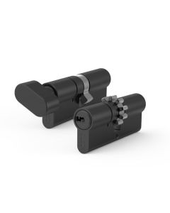 EVO Z40/60 + G60/40 zestaw 2 wkładek w systemie 1-go klucza, z bezpiecznym sprzęgłem, Wariant AB, czarny mat