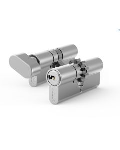 EVO Z40/60 + G40/60  zestaw dw&oacute;ch wkładek w systemie 1-go klucza z bezpiecznym sprzęgłem, Wariant AB, nikiel satyna