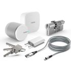 Zamek inteligentny- zestaw tedee PRO srebrny z bridgem i wkładką 30-61/30mm na zębatkę (typ B)