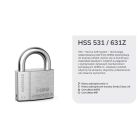 Konfigurator kłódki pałąkowej GERDA HSS w systemie 1-go klucza / na podany kod klucza