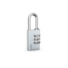 Kłódka ALU CODE  KAS S40  SILVER Kłódka pałąkowa aluminiowa szyfrowa, 4 dyski, srebrny, blister