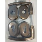 Komplet szyldów GERDA BLOK klamka-klamka z tarczami wkładki do drzwi o max. grubości 50mm - TT.Optima.50 anoda oliwka