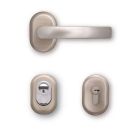 Komplet oszyldowania BLOK , klamka-klamka do drzwi o grubości max. 50mm, platyna - TT Optima 50