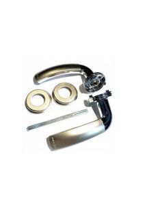 Szyld TECHNO  klamko-gałka TECHNO do drzwi: zewnętrznych lewych/wewnętrznych prawych o grubości max. 69 mm, chrom-nikiel satyna