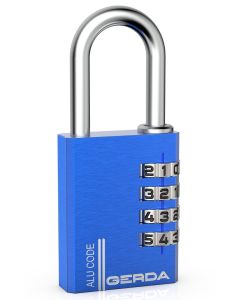 Kłódka ALU CODE  KAS S40  BLUE Kłódka pałąkowa aluminiowa szyfrowa, 4 dyski, ciemny niebieski, blister