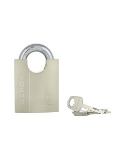 Kłódka pałąkowa GERDA SECURE wzmocniona z chronionym pałąkiem S60 nikiel satynowy