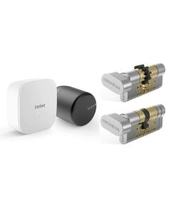 Zamek inteligentny- zestaw tedee GO2 grafitowy z bridgem i wkładką EXXO (5 kluczy)