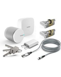 Zamek inteligentny- zestaw tedee PRO srebrny z bridgem i wkładką EXXO (5 kluczy)