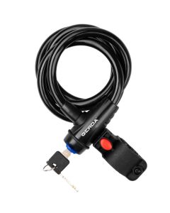 Zapięcie rowerowe FLEX MAX 1800/12T, długa pętla 180cm, korpus okrągły, czarny