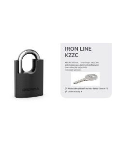 IRON LINE KZZC S50 Kłódka pałąkowa żeliwna z chronionym pałąkiem, czarny