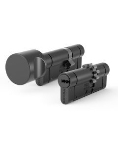 Zestaw wkładek PRO SYSTEM X  (zębatka) 40/55 + G40/55 w systemie 1-go klucza Wariant AB, czarny nikiel