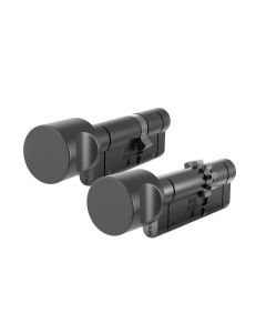 PRO SYSTEM X ZG55/35 + G55/35 zestaw 2 wkładek z pokrętłami w systemie 1-go klucza, VARIANT AB, czarna satyna