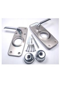 Szyld ZW6000 do drzwi zewnętrznych prawych lub wewnętrznych lewych, klamka-klamka, grubość 50 mm (drzwi GERDA S) z ochroną wkładki, nikiel satyna