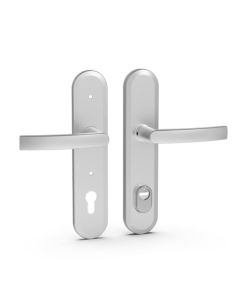 Szyld BLOK TD300/90, klamka - klamka Beta grubość 60 mm z ochroną wkładki, anoda srebrna/srebrna, pudełko