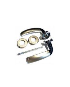 Szyld klamka-klamka TECHNO do drzwi: zewnętrznych lewych/wewnętrznych prawych, grubość 75 mm (S-PREM SX-10, SX20, GSX, S1P) niekiel satyna