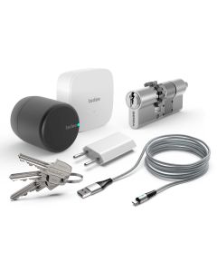 Zamek inteligentny- zestaw tedee PRO grafitowy z bridgem i wkładką 30-61/30mm na zębatkę (typ B)