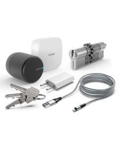 Zamek inteligentny- zestaw tedee PRO grafitowy z bridgem i wkładką 30-61/37-68mm na zębatkę (typ D)