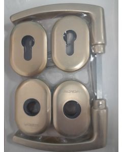 Komplet szyldów GERDA BLOK klamka-klamka z tarczami wkładki do drzwi o max. grubości 60mm - TT.Optima.60 anoda złota