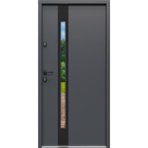 Drzwi SELECT MILANO 8B (NS1B) 90E kol. Antracyt piaskowany z szybą mira star