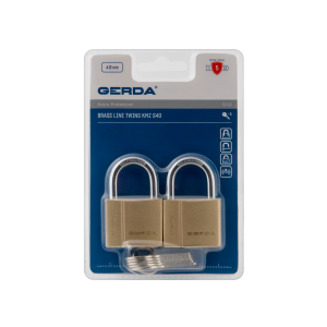 BRASS LINE KMZ S40 Zestaw 2 kłódek mosiężnych, w systemie jednego klucza