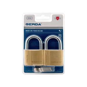 BRASS LINE KMZ S60 Zestaw 2 kłódek mosiężnych, niklowanych