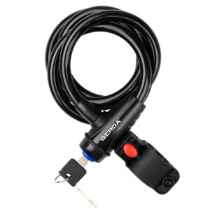 Zapięcie rowerowe FLEX MAX 1800/12T, długa pętla 180cm, korpus okrągły, czarny