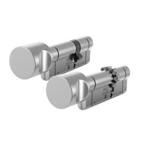 PRO SYSTEM X ZG55/35 + G55/35 TR zestaw dwóch wkładek w systemie 1go klucza z pokrętłami po stronie 55mm, nikiel satyna