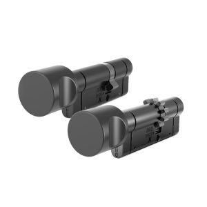 Zestaw dwóch wkładek PRO SYSTEM X  ZG55/45 + G55/45 w systemie 1-go klucza, pokrętła po stronie 55mm, czarny nikiel