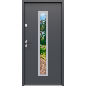 Drzwi SELECT HANOVER 5 (NS5) 90E kol. Antracyt piaskowany z szybą mira star