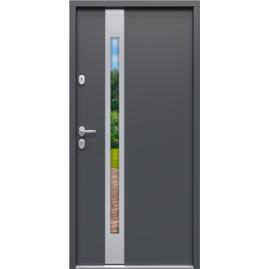 Drzwi SELECT MILANO 8 (NS1) 90E kol. Antracyt piaskowany z szybą mira star