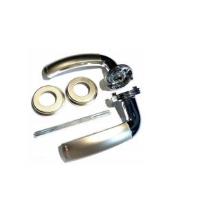 Szyld TECHNO  klamko-gałka TECHNO do drzwi: zewnętrznych lewych/wewnętrznych prawych o grubości max. 69 mm, chrom-nikiel satyna