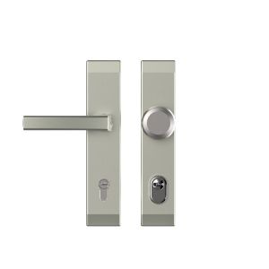 Szyld BERGEN TD200/90 z napinaczem, klamko - gałka, do drzwi o grubości max. 75 mm, anoda platyna