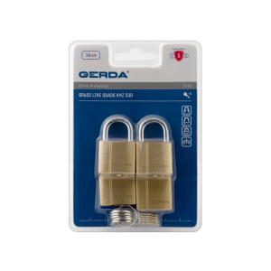 BRASS LINE KMZ S30 Zestaw 4 kłódek mosiężnych, w systemie jednego klucza