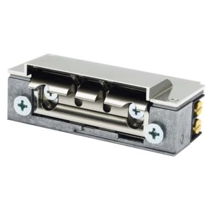 Elektrozaczep standardowy z krótkim wyłącznikiem, sprężyną pośrednia, wyślizg