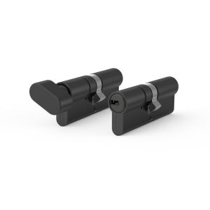 Zestaw wkładek z bezpiecznym sprzęgłem EVO 45/50 + G50/45  w systemie 1-go klucza, z pokrętłem po stronie 50mm, czarny mat