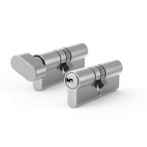 Zestaw dwóch wkładek w systemie 1-go klucza GERDA EVO 30/35 + G35/30 - pokrętło po stronie 35mm, nikiel satynowy