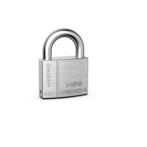 HSS 631 kłódka pałąkowa, system 1-go klucza,  nikiel satyna