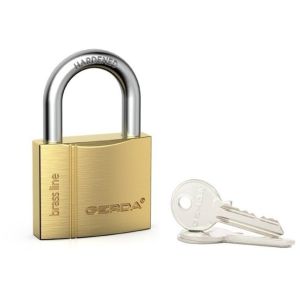 Kłódka mosiężna pałąkowa BRASS LINE S50 w systemie 1-go klucza, 10 kodów klucza do wyboru