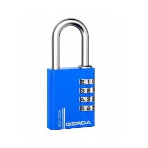 Kłódka GERDA ALU CODE S40 pałąkowa aluminiowa szyfrowa, 4 dyski, ciemny niebieski