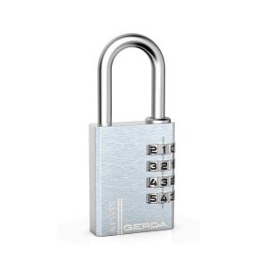Kłódka GERDA ALU CODE S40 pałąkowa aluminiowa szyfrowa, 4 dyski, srebrna