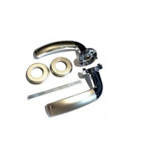 Szyld TECHNO  klamka-klamka do drzwi: zewnętrznych lewych/wewnętrznych prawych o  grubość max 69 mm, chrom-nikiel satyna