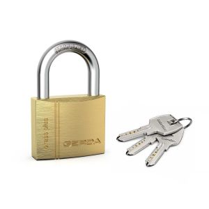Kłódka pałąkowa mosiężna GERDA BRASS PLUS S40, 3 klucze - symetryczne