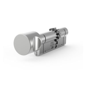 Wkładka profilowa GERDA PRO SYSTEM X+ ZG30/45 z zębatką i pokrętłem po stronie 30mm, nikiel satynowy - Tedee ready