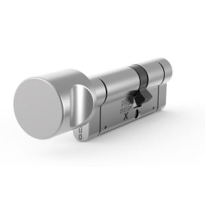 Wkładka profilowa GERDA PRO SYSTEM X G30/50 wkładka z gałką po stronie 30mm, w systemie 1-go klucza, nikiel satyna