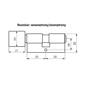 GERDA VELAR Pro G35/50 TR wkładka z gałką, 5 kluczy mosiężnych, mosiądz polerowany