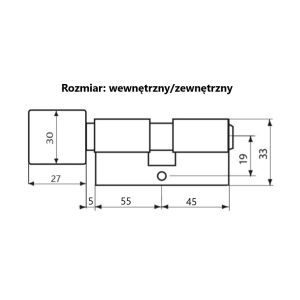 VITA 45/55 + G55/45 zestaw 2 wkładek z bezpiecznym sprzęgłem, (bez gałki), WAR. AB (2+5), nikiel, pudełko